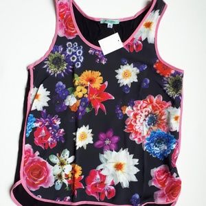 Pleione Floral Front Tank Top